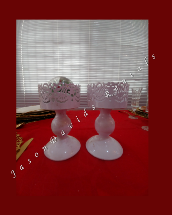 white candle holder